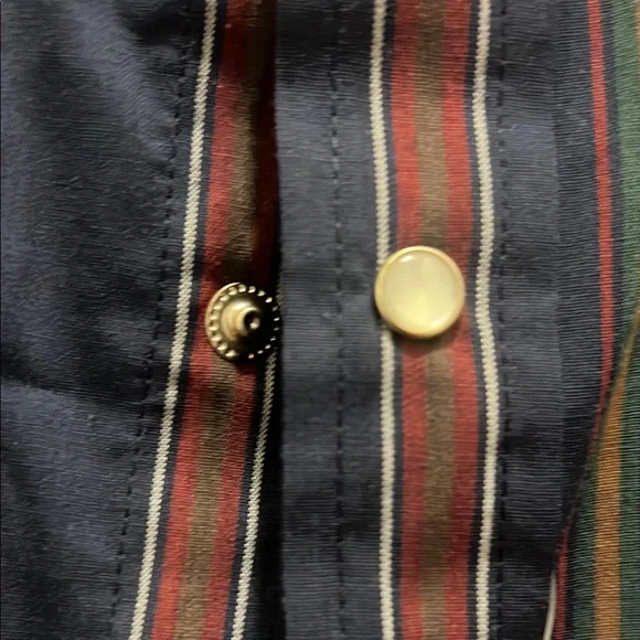 Men's Striped Western Shirt - Blue and Red - Picture 5 of 5